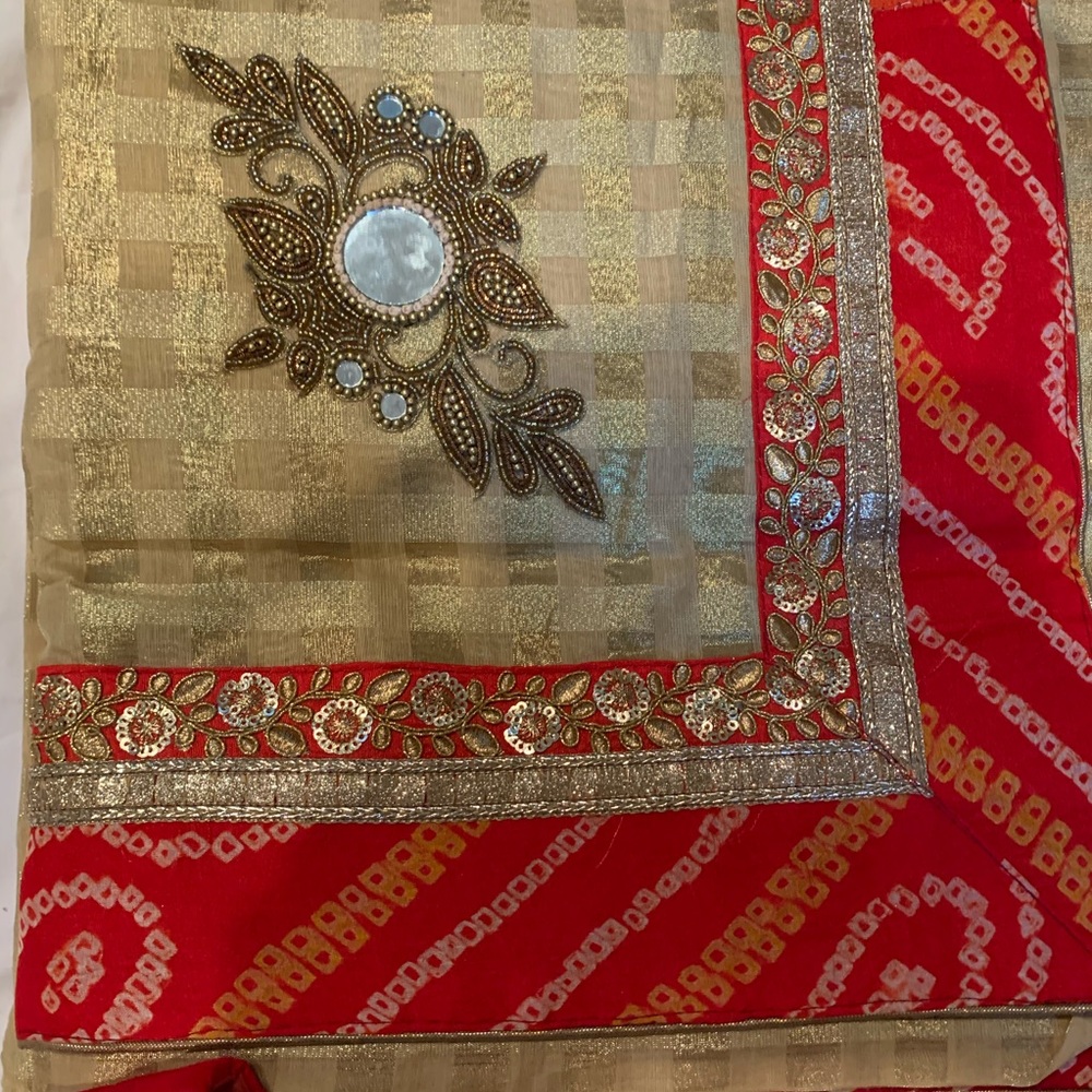 Red and Gold Brand New Saree